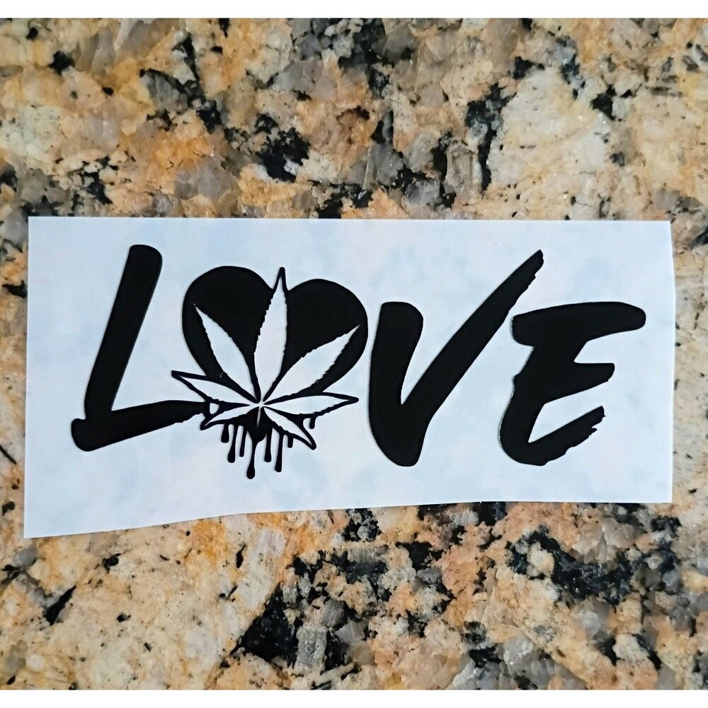 Love Vinyl Decal Stoner Sticker Car Window Laptop Decal weed pot head pot leaf